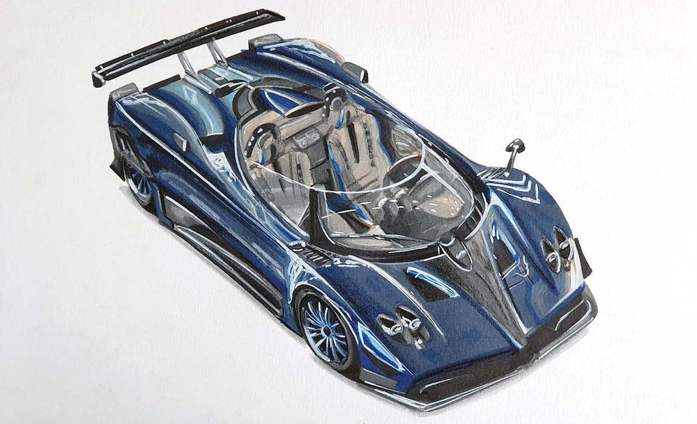 Exactly How I Drew This Pagani Zonda HP Barchetta